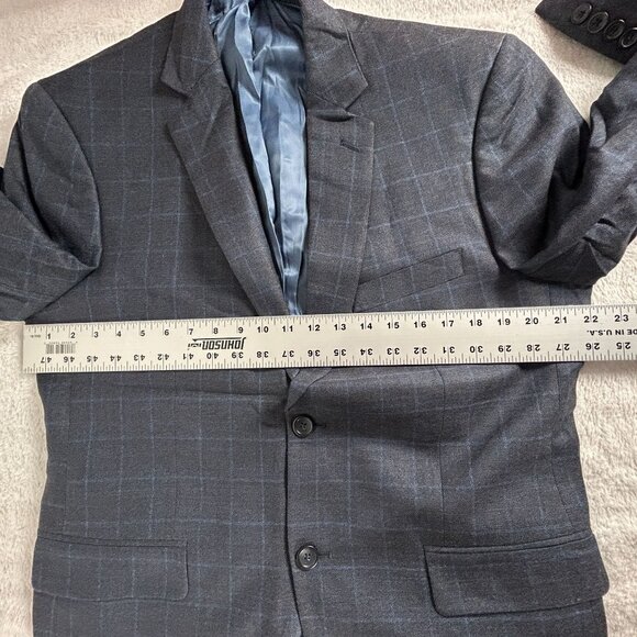 Pronto Uomo Platinum Mens Gray Plaid Silk Wool Blazer Size 42R Two-Button NWOT - Picture 6 of 7